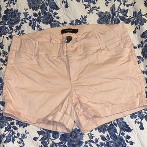 BABY PINK HIGH WAISTED STRETCHY TORRID SHORTS